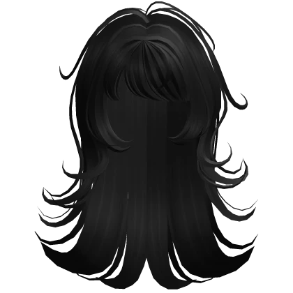 ♡ Messy Long Emo Wolfcut in Black