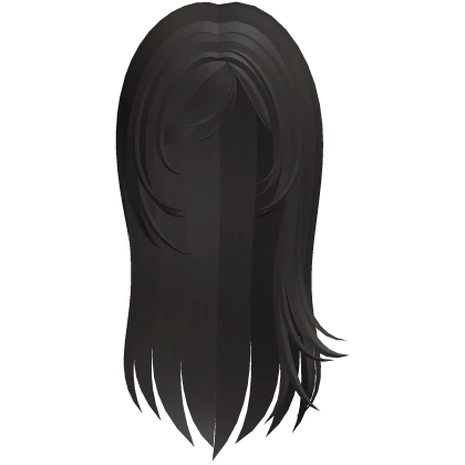 ♡ : long windy hair with side swept bangs brown