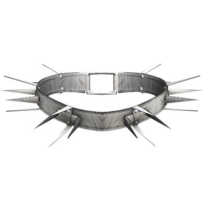 White Scary Goth Spiked Leather Choker