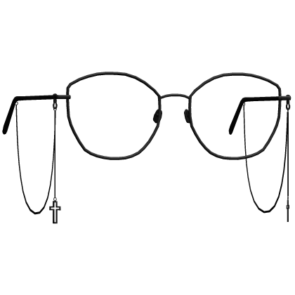 Black Emo Dangling Cross Glasses