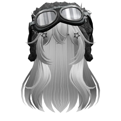 Silver Anime Long Hair w/ Y2K Goggles Ushanka