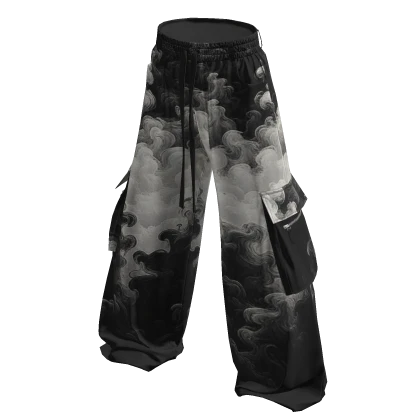 Baggy Pants - Black & White Smoke 
