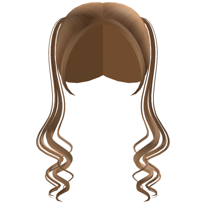 cutesy flowing swirly pigtails in caramel
