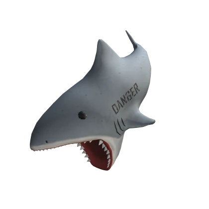 Scary Shark Head Hat Sharp Edgy Grey