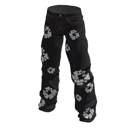 Denim Cotton Tears Black Jeans 