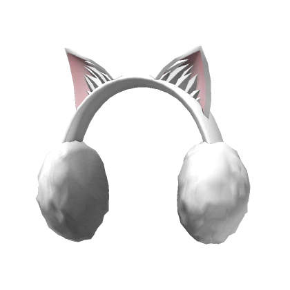 White Kawaii Cat Earmuffs