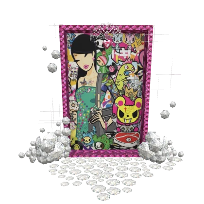 Kawaii Y2K 2000s Aura Diamond McBling Background