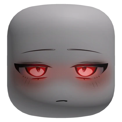 Pretty Devil Demon Face With Red Eyes - Grey