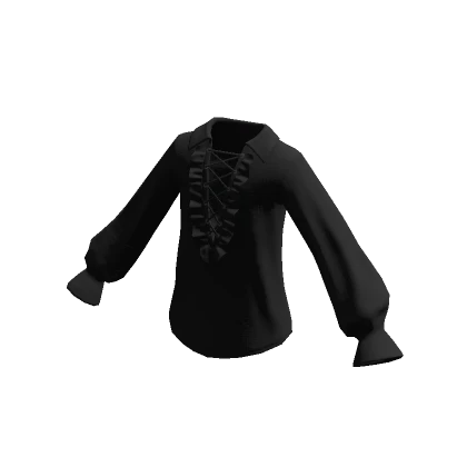 Hot Topic Black Ruffle Lace-Up Long-Sleeve Shirt