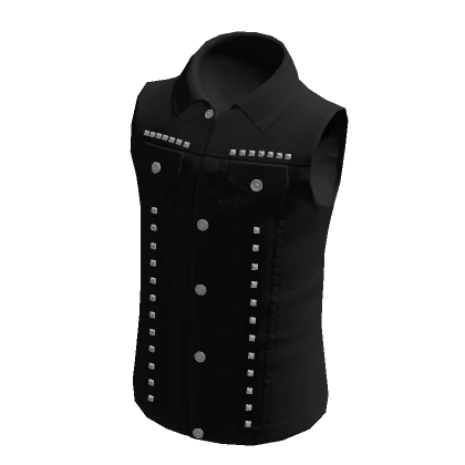 Hot Topic Black Pyramid Stud Denim Vest