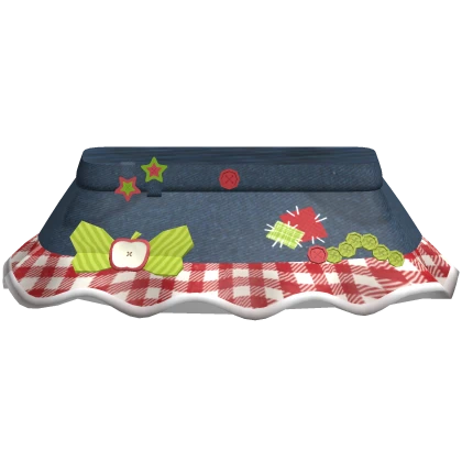 cute igari apple mori kei twee plaid denim skirt