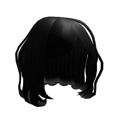 Cute messy black short curly hair