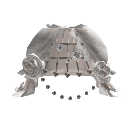 Rosy Rococo Silver Cage Skirt Bustle in White