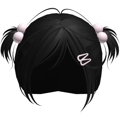 ♡ : small cute little black short pigtails