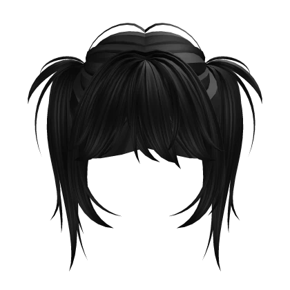 black Y2K emo grunge hair pigtails