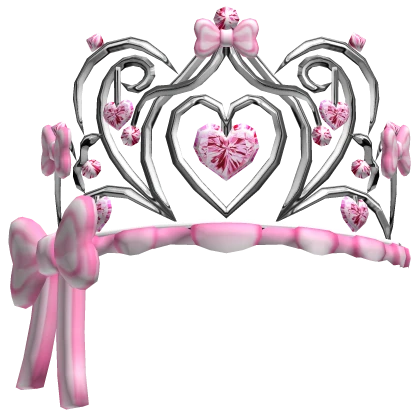 cutesy princess pink diamond heart tiara