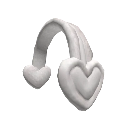 White Heart Shaped Fluffy Earmuffs
