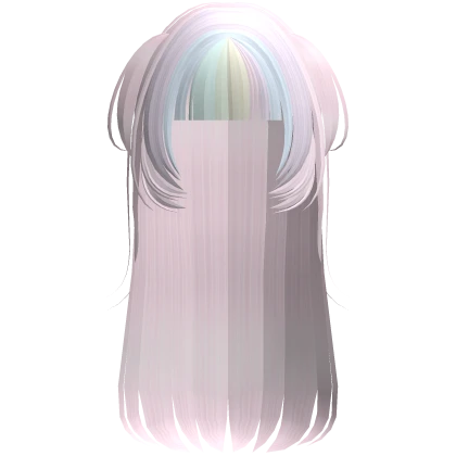 🤍 kawaii hime long anime hair rainbow & pink