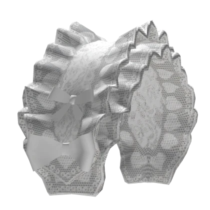 ♡ white heart lace ruffle bonnet headband