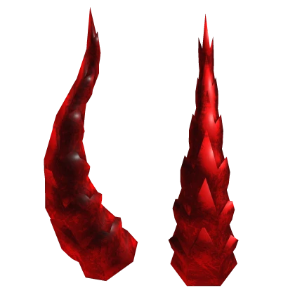 Red Metal Dragon Horns [PBR]