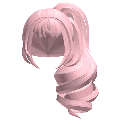 Pink Anime Messy Curly Ponytail