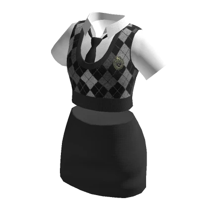 🍀Short School Uniform Outfit (Argyle)