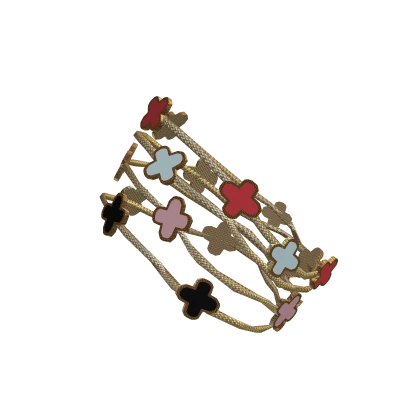 Gold Bangle Clover Bracelet 