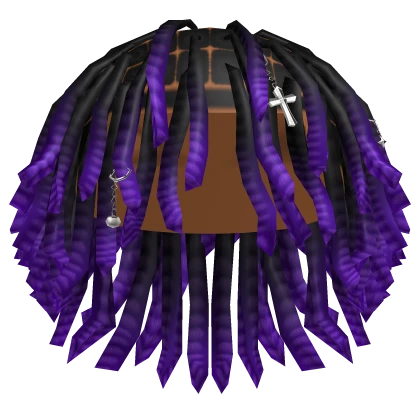Purple Ombre Messy Grunge Dreads w/ Accessories