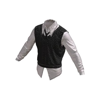 ZOOM Preppy Black and White KPOP Vest Shirt