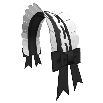 ♡ : black + white pretty maid frill headband