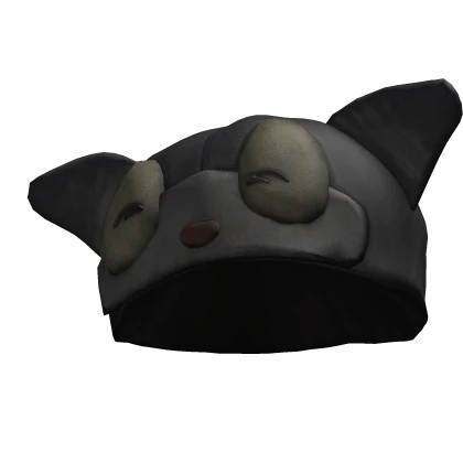 Dirty Blue Cat Beanie Sideways