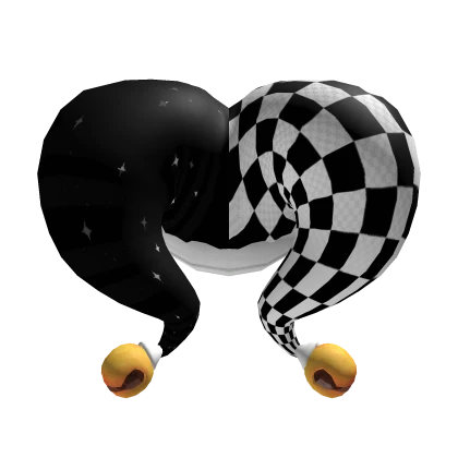 Black checkered short jester hat