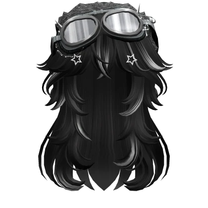 Black&Gray Long Hair w/ Y2K Goggles Ushanka