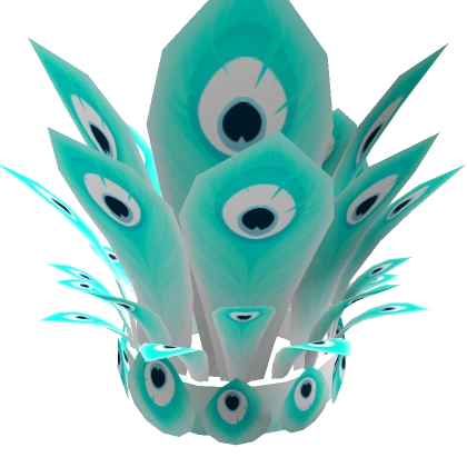 Peacock Feather Aqua Crown