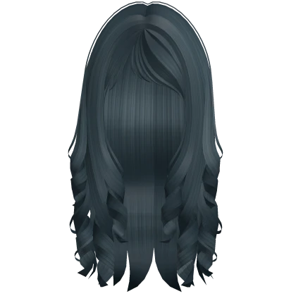 long curly wavy popular emo haircut bangs blue