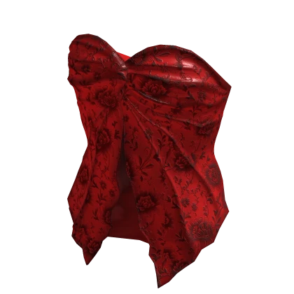 Red Floral Willow Summer Twisted Tube Top