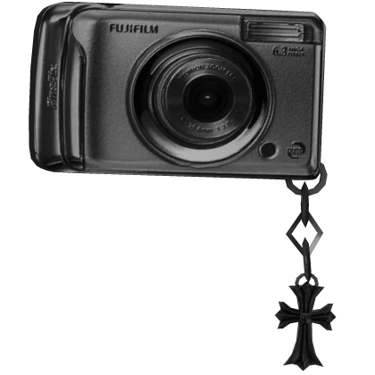 crossed chain y2k dark gray film retro camera