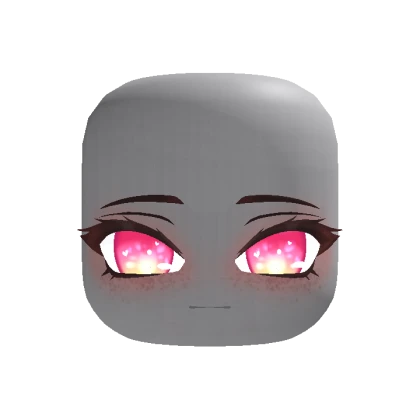 Chibi Cute Glimmering Eye Face - Pink