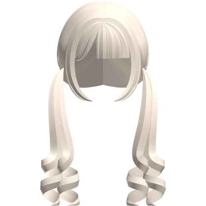 ♡ :  beige curly low cute long pigtails 