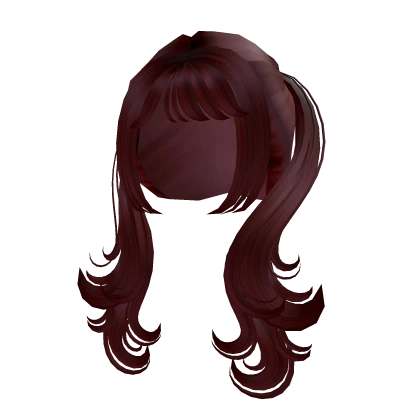 Swirly cute crimson red lovely twintails