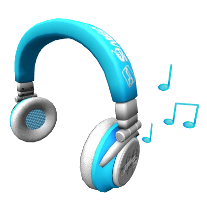 Blue Y2K 2000s Scene Music Note Headphones