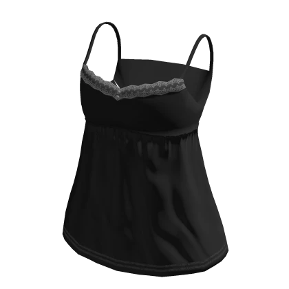 Y2K ☆ Lace-Trimmed Babydoll (Black)