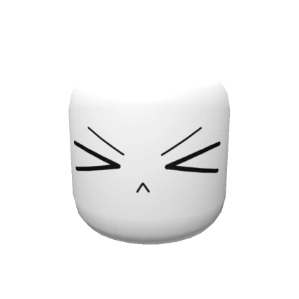 Angry Closed Eyes Face Head White