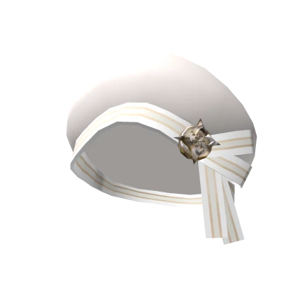 White Winter Ribbon Beret