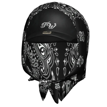y2k Fashion Bandana and Cap Black Bandana Print 