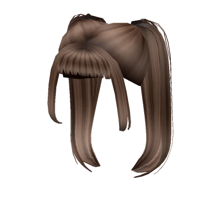 Long Pigtails with Bangs in Brown