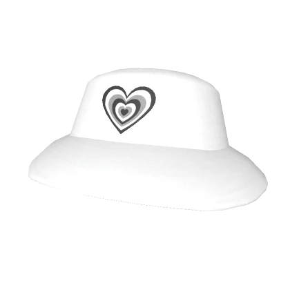 White & Black Heart Wave Hat