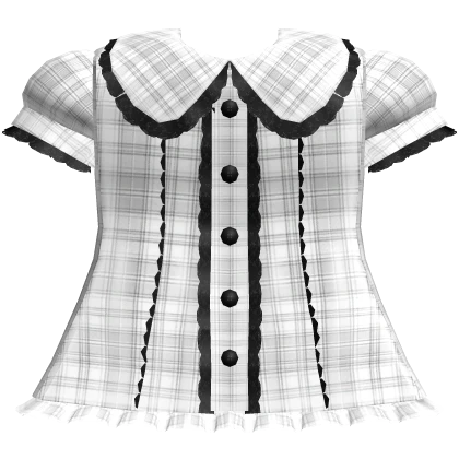 white gothic plaid laced lita doll dress w collar 