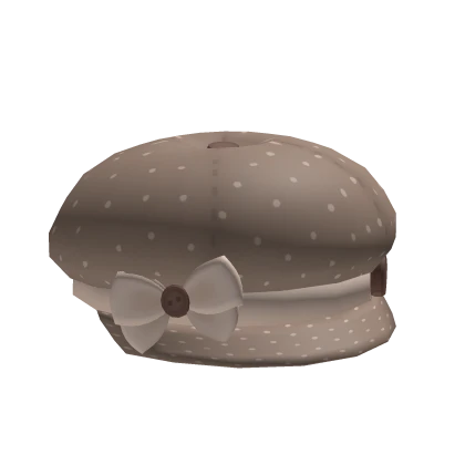 ♡ laced brown polka dots cottagecore igari beret