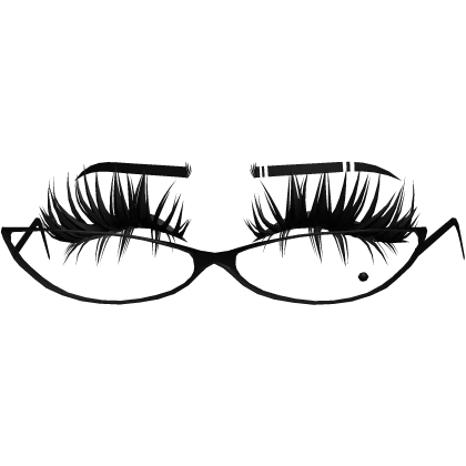 ♡ goth baddie lashes w glasses